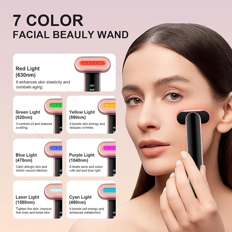 Red Light Therapy Microcurrent Beauty Wand For Clear Skin