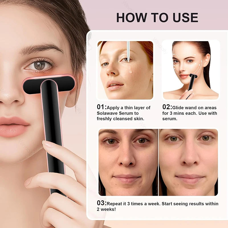 Red Light Therapy Microcurrent Beauty Wand For Clear Skin